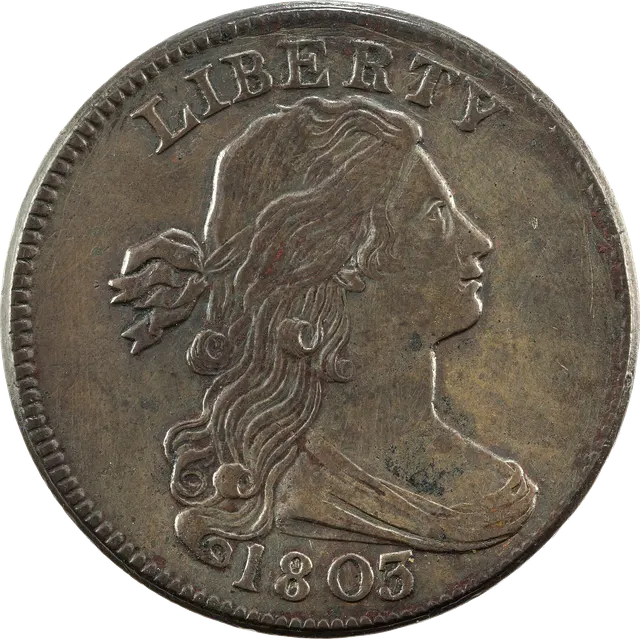 Large cent, 1793–1857 (1803 Draped Bust shown)