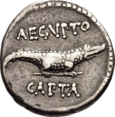 AEGVPTO CAPTA denarius, about 28 BC