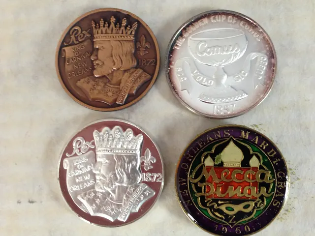 Mardi Gras parade doubloons from the New Orleans krewes of Rex and Comus