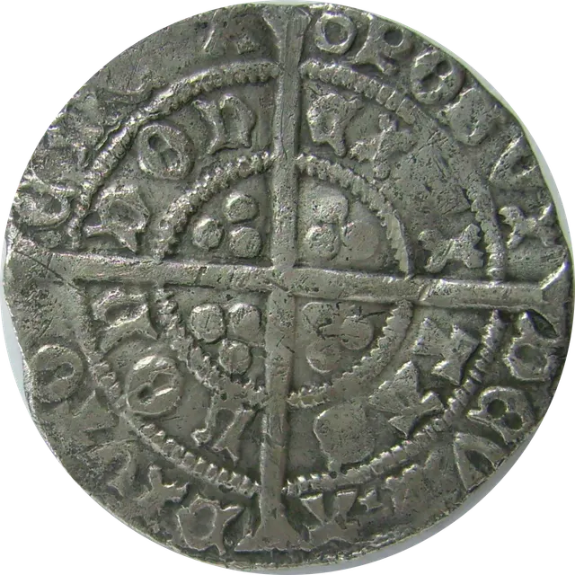 Reverse of the Edward III groat: a long cross with three pellets in each angle