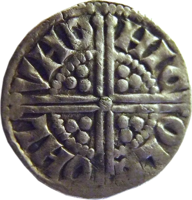Reverse of the Henry III penny: a voided long cross reaching the edge, with pellets in each angle