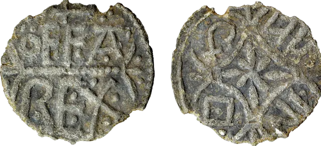 Silver penny of Offa of Mercia, 780–798, reading OFFA REX in two lines, with a cross design on the other side