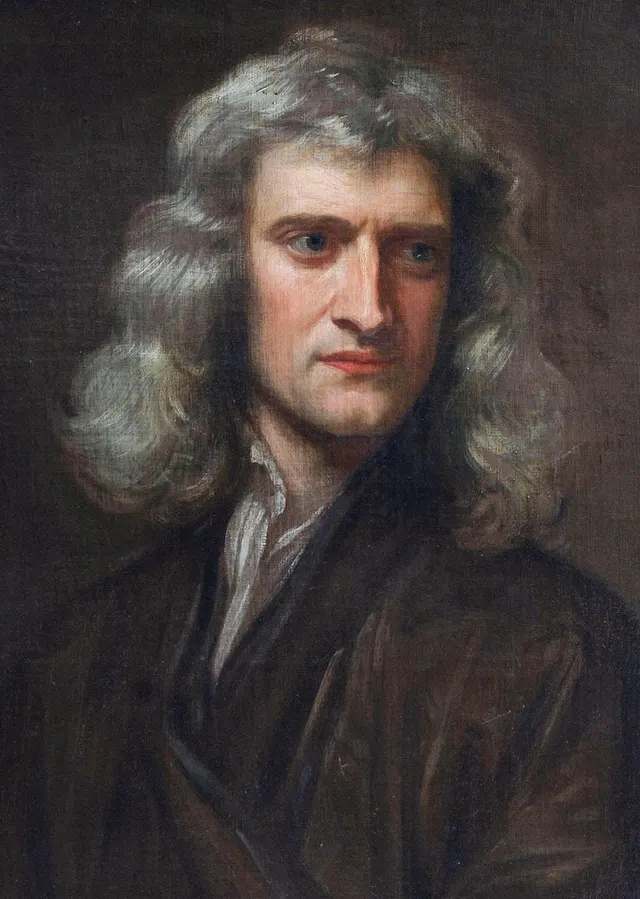 Portrait of Isaac Newton, later Master of the Royal Mint, painted by Godfrey Kneller in 1689