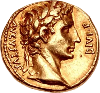 Gold aureus of Augustus, 10 BC