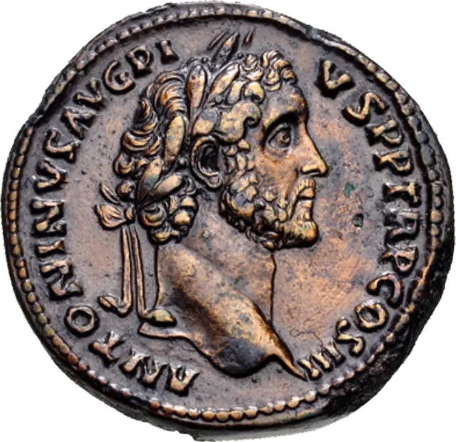 Brass sestertius of Antoninus Pius, AD 143