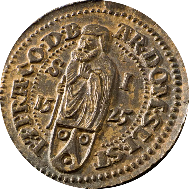 Silver Joachimsthaler showing Saint Joachim