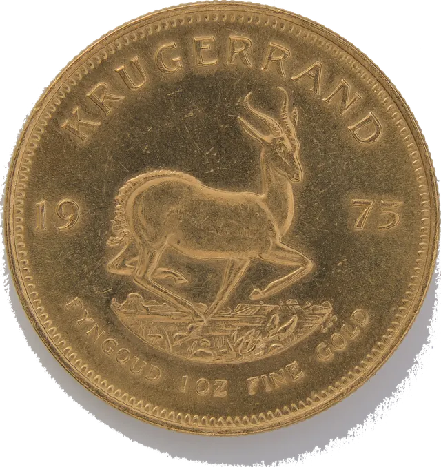 1975 gold Krugerrand showing Paul Kruger