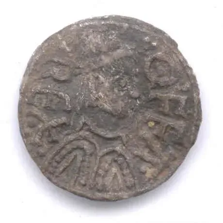 Silver penny of King Offa of Mercia, about 765–792, with the king's name OFFA REX